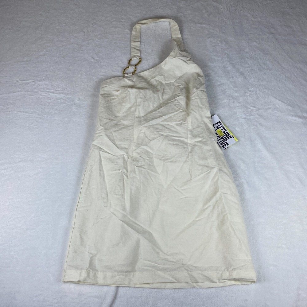 Future Collective Dress Womens Size 8 Cream Jenee Naylor Sleeveless Ring Detail‎ - Picture 2 of 5